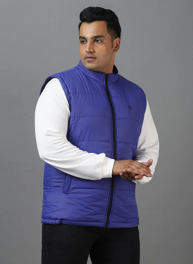 Urbano Fashion  Urbano Plus Men's Blue Sleeveless Zippered Puffer Jacket for Men | Best Price UAE